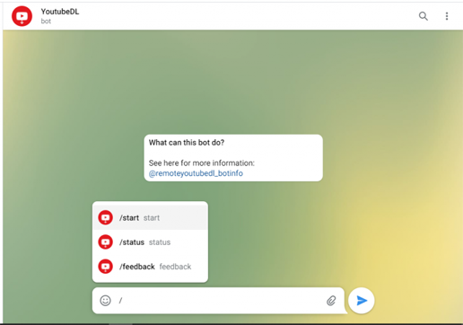 ربات remoteyoutubedl_bot را start کنید
